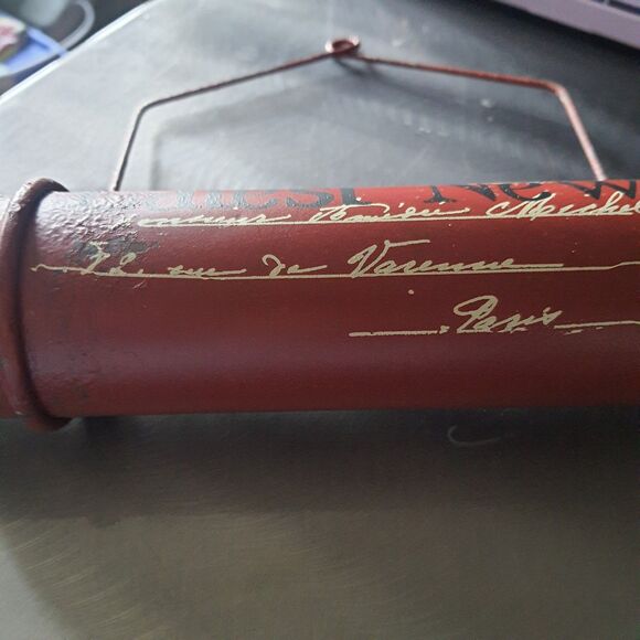 Carte Post Tube Mailbox Metal 10.5" Wall Hanging Christmas Letters To Santa - Picture 5 of 10